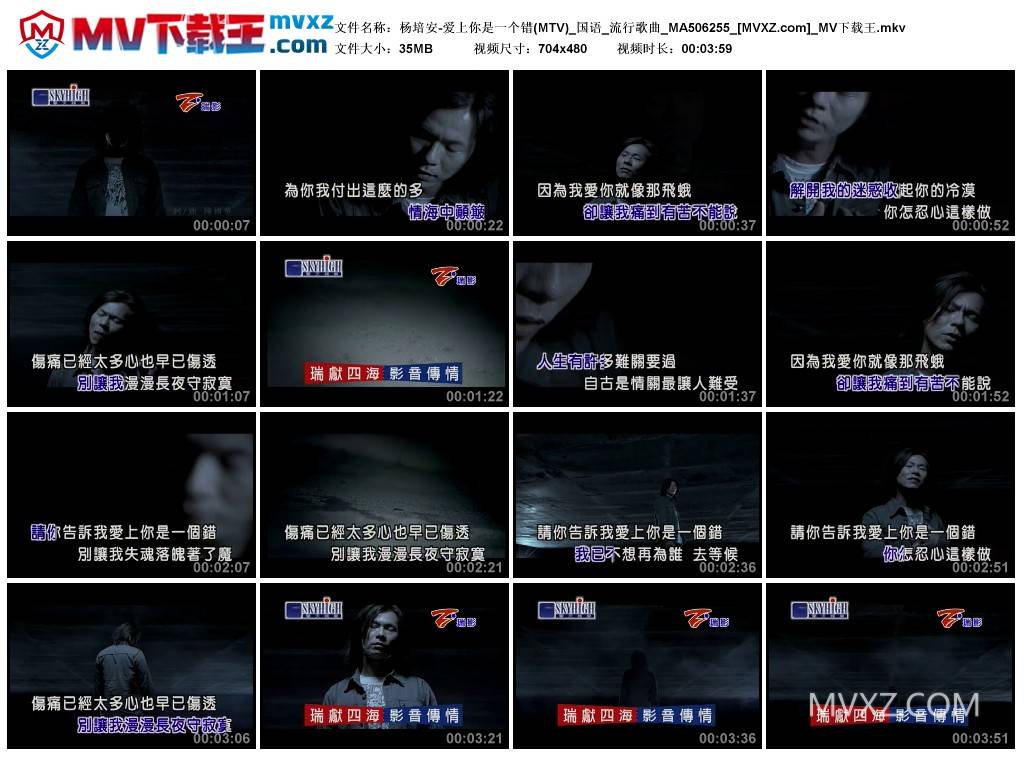 杨培安-爱上你是一个错(MTV)_国语_流行歌曲_MA506255